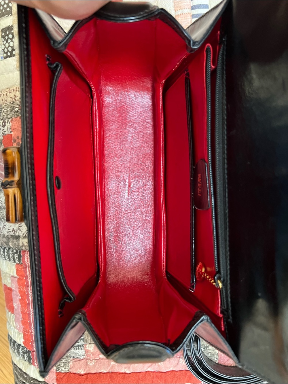 Gucci Black Leather Bamboo Top Handle - Picture 9 of 12